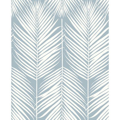 Palm Silhouette Prepasted Light Blue Wallpaper